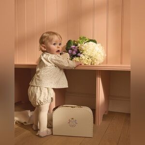 Marie Chantal Cream Kids Blouse and Bloomers Set